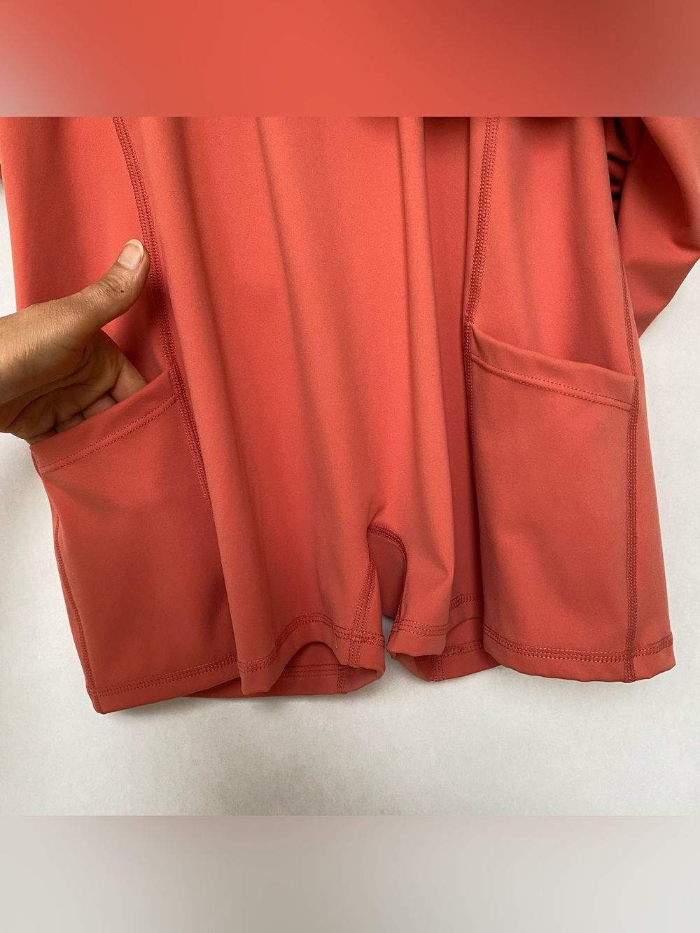 Posie Active Salmon Pink Tennis Dress Built-In Shorts Travel Resort Pickleball L - Picture 10 of 15